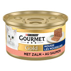 Gourmet Gold Fijne Mousse Zalm kattenvoer natvoer 24x85 gr