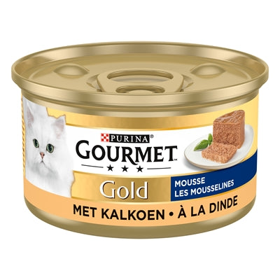 Gourmet Gold Fijne Mousse Kalkoen kattenvoer natvoer 24x85 gr