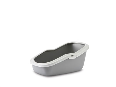 SAVIC KATTENBAK ASEO GRIJS / WIT 56X39X27,5 CM