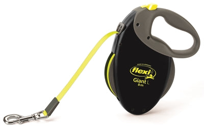 Flexi Rollijn Giant Tape Neon Zwart / Geel hondenhalsband hondenriem