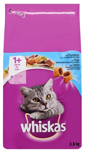 WHISKAS DROOG ADULT TONIJN 3,8 KG