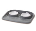 SAVIC BUTLER VOERBAK EN DRINKBAK MET PLATEAU EN ANTISLIP VOETJES 2X300 ML