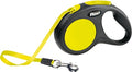 Flexi Rollijn New Classic Neon Tape Zwart / Geel hondenhalsband hondenriem