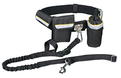 TRIXIE HEUPRIEM MET JOGGINGLIJN ZWART RIEM 60-120 CM LIJN 100-135 CM