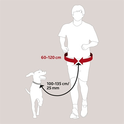 Trixie Heupriem Met Jogginglijn Zwart outdoor Riem 60-120 cm Lijn 100-135 cm