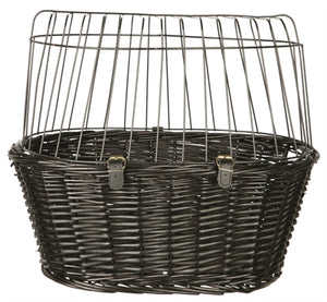 Trixie Wilgen Fietsmand Voorop Zwart Met Kussen en Kap outdoor 50x35x41 cm