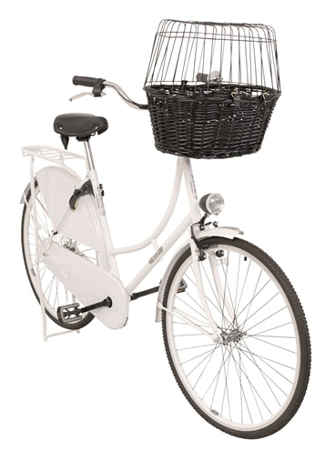 Trixie Wilgen Fietsmand Voorop Zwart Met Kussen en Kap outdoor 50x35x41 cm