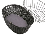 Trixie Wilgen Fietsmand Voorop Zwart Met Kussen en Kap outdoor 50x35x41 cm