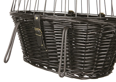 Trixie Wilgen Fietsmand Voorop Zwart Met Kussen en Kap outdoor 50x35x41 cm