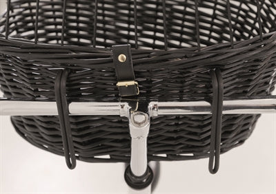 Trixie Wilgen Fietsmand Voorop Zwart Met Kussen en Kap outdoor 50x35x41 cm