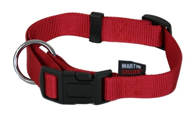 Martin Halsband Basic Nylon Rood hondenhalsband hondenriem