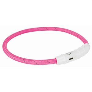 Trixie Lichtgevende Halsband Hond Flash Usb Tpu / Nylon Roze halsbanden met lichtjes