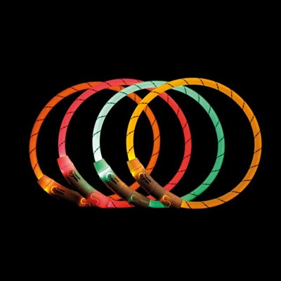 Trixie Lichtgevende Halsband Hond Flash Usb Tpu / Nylon Roze halsbanden met lichtjes