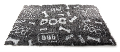 VETBED DOG PRINT GRIJS / WIT GERECYCLED 100X75X2 CM
