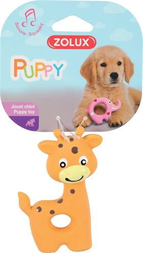 Zolux Puppyspeelgoed Latex Giraffe Oranje hondenspeelgoed 7,5x3,5x10 cm