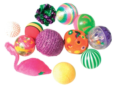 ZOLUX KATTENSPEELGOED FANCY GEKLEURDE BALLEN ASSORTI 12 ST