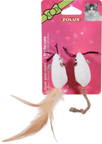 Zolux Canvas Muis Wit kattenspeelgoed 5 cm 2 st