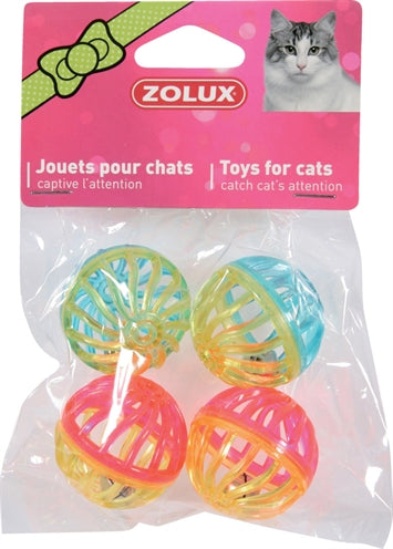 Zolux Kattenspeelgoed Bal Twist Met Bel Assorti 4 cm 4 st