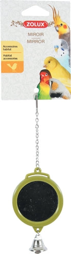 Zolux Spiegel Rond Met Bel Assorti vogelspeelgoed 5,5x1X16,5 cm