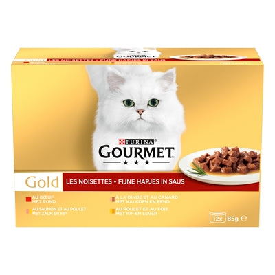 Gourmet Gold 12-PACK Fijne Hapjes kattenvoer natvoer 12x85 gr