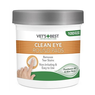 VETS BEST CLEAN EYE ROUND PADS 100 ST