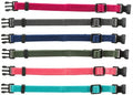 TRIXIE PUPPY HALSBANDSET FUCHSIA/GRAFIET/INDIGO/GROEN/KORAAL/BLAUW 22-35 CM 6 ST