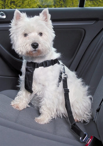 Trixie Hondentuig Auto Inclusief Gordel Zwart hondenhalsband hondenriem nylon