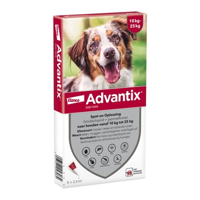 ELANCO ADVANTIX SPOT ON 250/1250 10-25 KG - 6 PIP