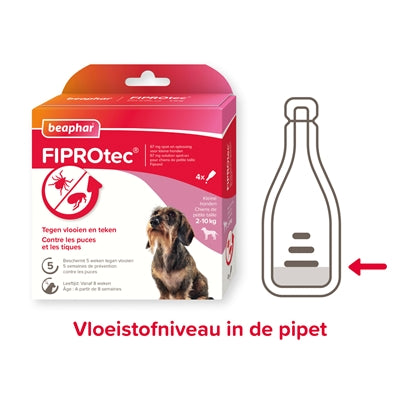 BEAPHAR FIPROTEC HOND TEGEN TEKEN EN VLOOIEN 2-10 KG 3+1 PIP
