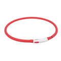 TRIXIE LICHTGEVENDE HALSBAND HOND USB SILICONEN OPLAADBAAR ROOD 70X1 CM