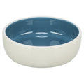 TRIXIE VOERBAK KAT KERAMIEK CREME / BLAUW 13 CM 300 ML