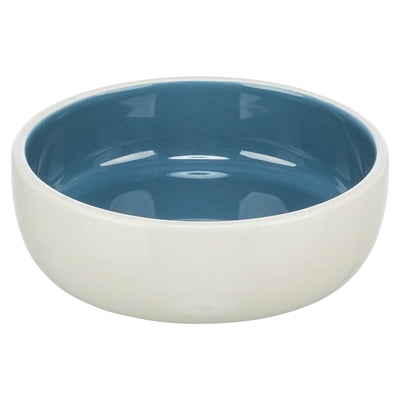 TRIXIE VOERBAK KAT KERAMIEK CREME / BLAUW 13 CM 300 ML