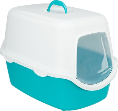 TRIXIE KATTENBAK VICO TURQUOISE / WIT 56X40X40 CM