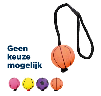 Trixie Sportbal Aan Touw Schuimrubber Drijvend Assorti hondenspeelgoed 6x6X30 cm