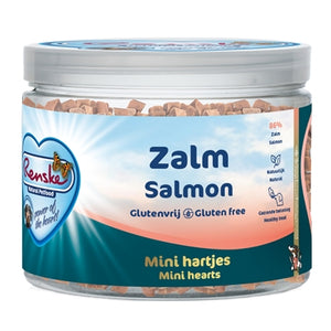 Renske Hond Gezonde Beloning Mini Hartjes Zalm hondensnacks zacht 100 gr