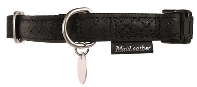 Macleather Halsband Zwart halsbanden lijnen kunstleer