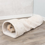 Trixie Speeltunnel Konijn / Cavia Pluche Beige knaagdierspeelgoed 80x27x21 cm