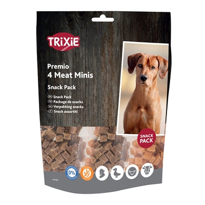 Trixie Premio Vlees Minis Kip / Eend / Rund / Lam hondensnacks kauwsnack 4x100 gr