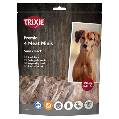 Trixie Premio Vlees Minis Kip / Eend / Rund / Lam hondensnacks kauwsnack 4x100 gr