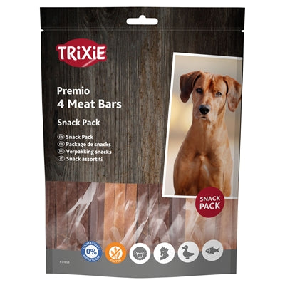 Trixie Premio Vlees Bars Kip / Eend / Lam / Zalm hondensnacks kauwsnack 4x100 gr