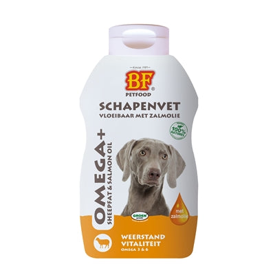 BF PETFOOD VLOEIBAAR SCHAPENVET MET ZALMOLIE 500 ML