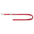 TRIXIE HONDENRIEM PREMIUM DUBBELGESTIKT VERSTELBAAR ROOD 200X1 CM
