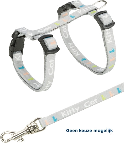 Trixie Kittentuig Junior Met Riem Kitty Cat Assorti halsbanden lijnen nylon 21-33x0,8 cm / 120 cm