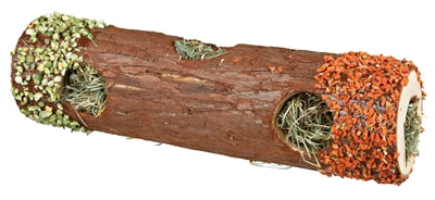 Trixie Tunnelbuis Met Hooi en Hibiscusbloesem / Wortel / Erwt snacks hard 20x6,5x6,5 cm 25 gr