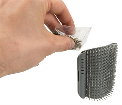 Trixie Massageborstel Muur Hoek Grijs kammen borstels 8x13 cm