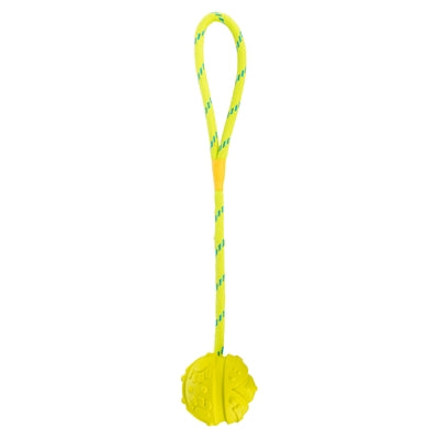 Trixie Bal Aan Touw Natuurrubber Drijvend Limegroen hondenspeelgoed 7 cm / 35 cm