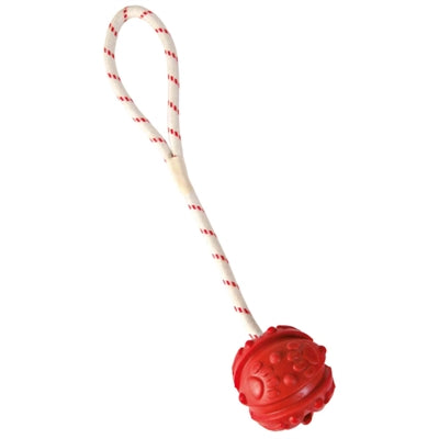 Trixie Bal Aan Touw Natuurrubber Drijvend Limegroen hondenspeelgoed 7 cm / 35 cm