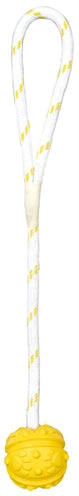 Trixie Bal Aan Touw Natuurrubber Drijvend Limegroen hondenspeelgoed 7 cm / 35 cm