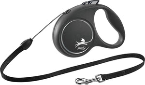 Flexi Rollijn Black Design Cord Zwart hondenhalsband hondenriem