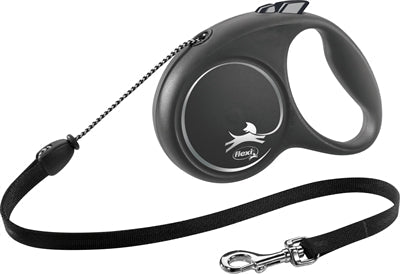 Flexi Rollijn Black Design Cord Zwart hondenhalsband hondenriem